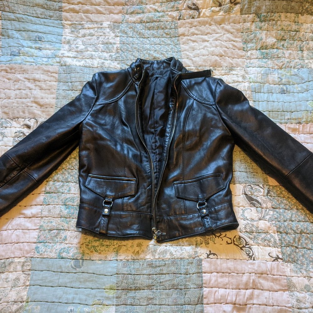 Women's Italian Leather Jacket (black)